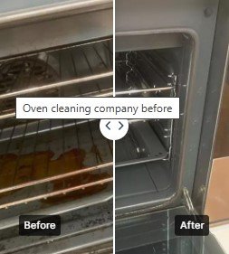 Oven racks before and after professional cleaning